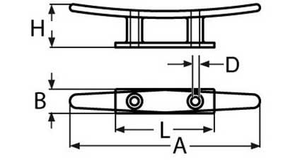 Low Flat Cleat A4 (316)